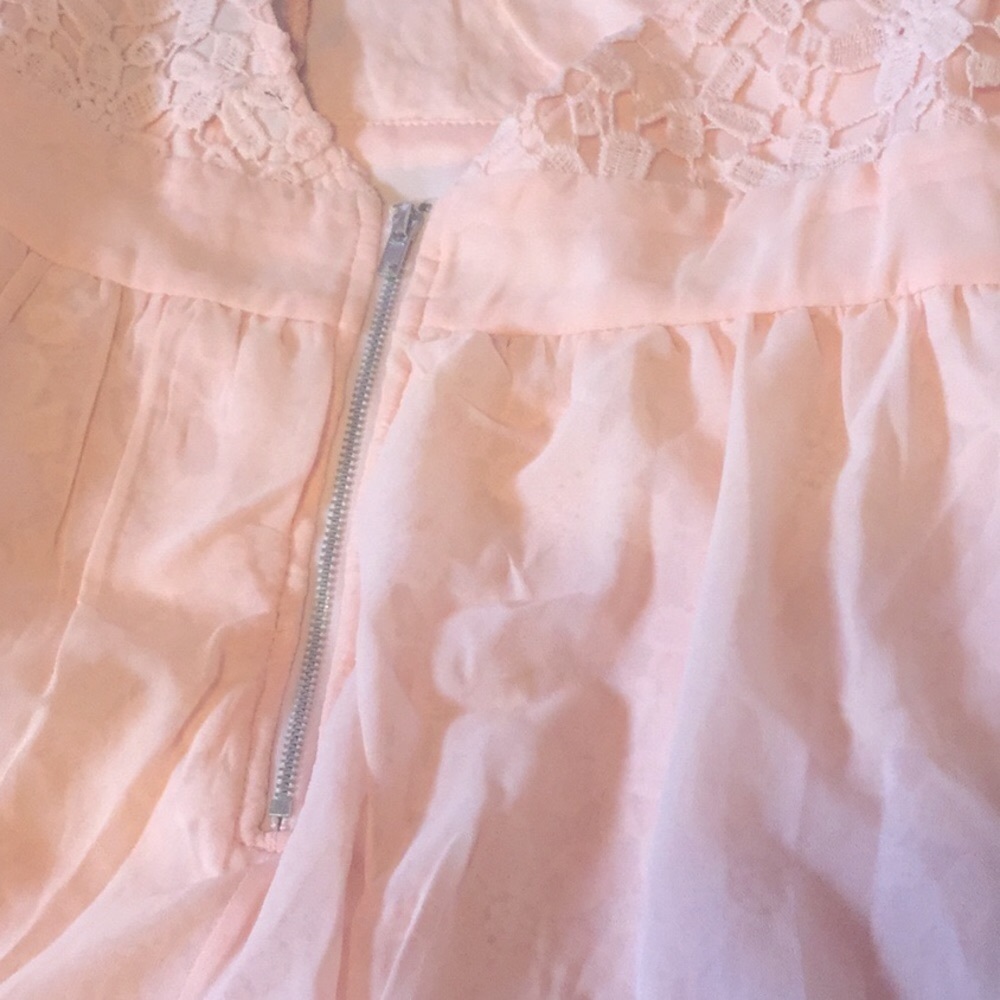 ❌DONATED❌Peach Blush Crochet Floral Lace Detailed Lined Maxi Romper - Picture 6 of 15